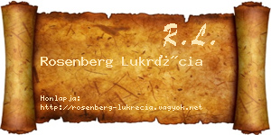Rosenberg Lukrécia névjegykártya